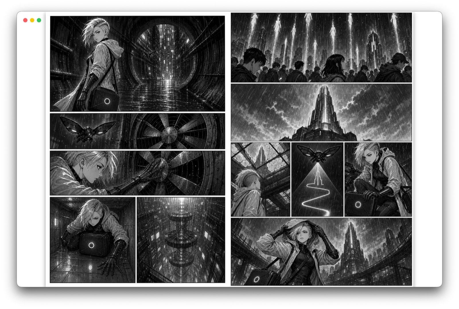 A comic spread in the Owlaria viewer on macOS